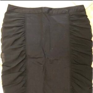 Nicole Miller black ruched pencil skirt